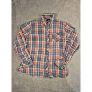 Element Shirt Mens XL Blue/Red Plaid Long Sleeve Button Up Cotton Y2K Grunge
